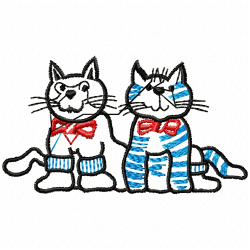 Cats Embroidery Design 3 Cats Embroidery Design 3